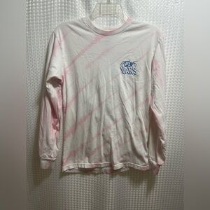 Vans Premium Long Sleeve T-Shirt Small Pink White Tie Dye Spider Logo